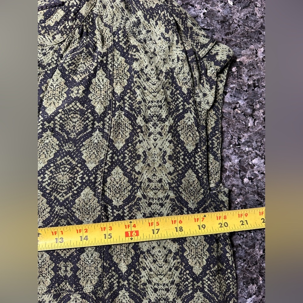 Anthropologie Green Snakeskin Print Rachel Tunic Dress Size Medium M - Picture 9 of 10